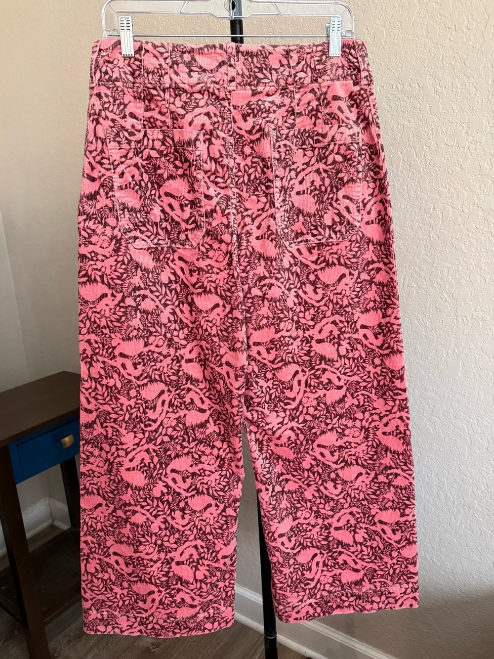 Anthropologie Maeve The Colette Pink Botanical Corduroy Wide Leg Pants 31 - Picture 11 of 15
